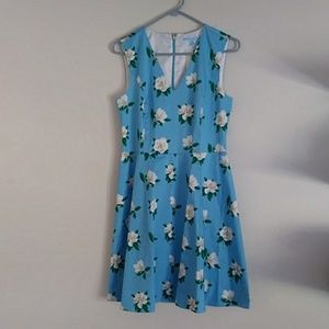 Draper James Blue and White Floral Dress